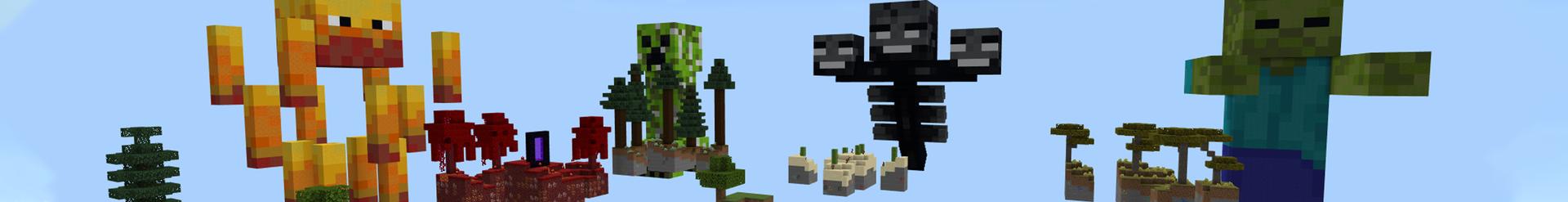 Panorama of the Minecraft Bedrock Marketplace product Skyblock: Giant Mobs created by Cypress Games.