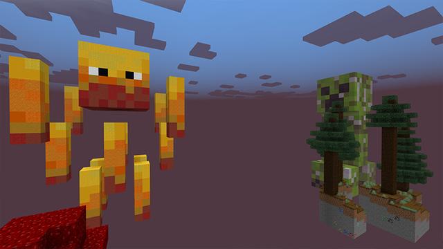Screenshot of the Minecraft Bedrock Marketplace product Skyblock: Giant Mobs created by Cypress Games.