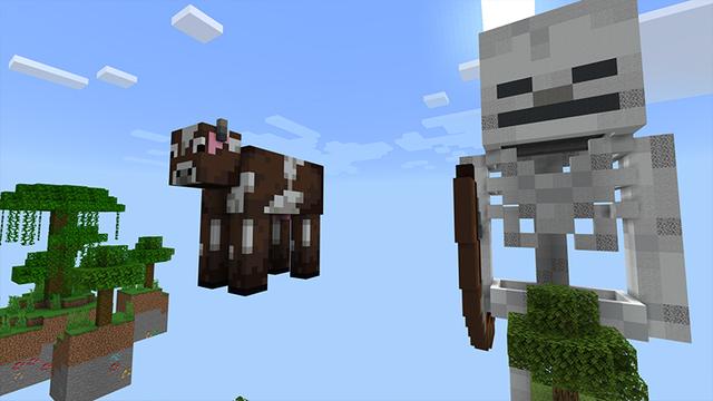 Screenshot of the Minecraft Bedrock Marketplace product Skyblock: Giant Mobs created by Cypress Games.
