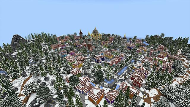 Screenshot of the Minecraft Bedrock Marketplace product Snow Racing: Venice created by Cypress Games.