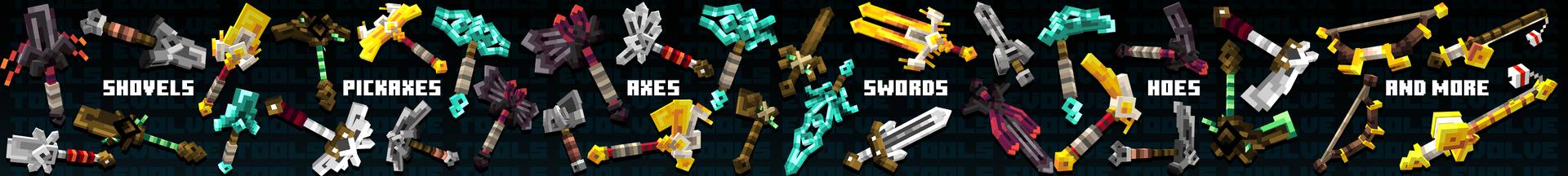 Panorama of the Minecraft Bedrock Marketplace product Tools Evolve created by Cypress Games.