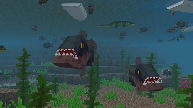 Screenshot of the Minecraft Bedrock Marketplace product Underwater Danger created by Cypress Games.