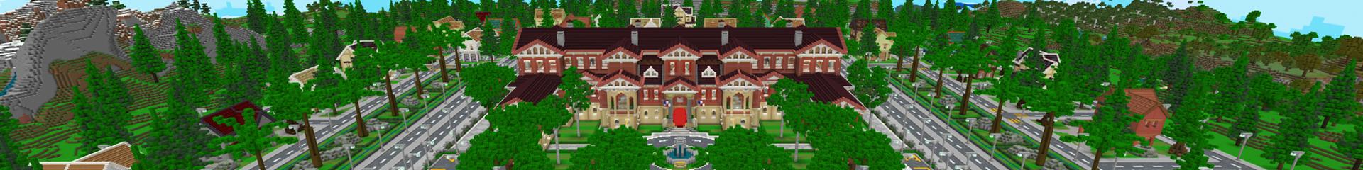 Panorama of the Minecraft Bedrock Marketplace product University College created by Cypress Games.