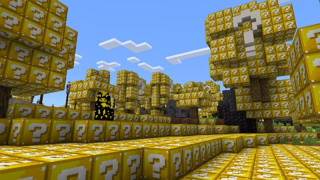 Screenshot of the Minecraft Bedrock Marketplace product All Lucky Blocks created by Dalibu Studios.