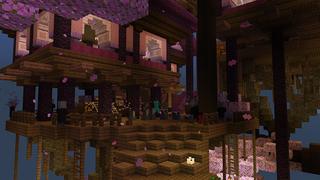 Screenshot of the Minecraft Bedrock Marketplace product Cherry Blossom Village created by Dalibu Studios.