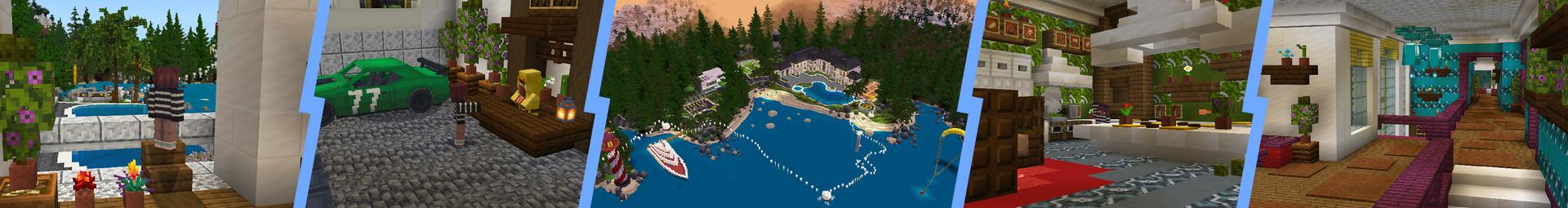 Panorama of the Minecraft Bedrock Marketplace product Expensive Mansion created by Dalibu Studios.