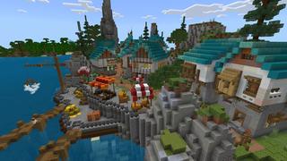 Screenshot of the Minecraft Bedrock Marketplace product Fishing Gives OP Loot created by Dalibu Studios.