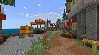 Screenshot of the Minecraft Bedrock Marketplace product Fishing Gives OP Loot created by Dalibu Studios.