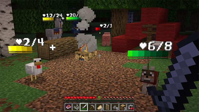 Screenshot of the Minecraft Bedrock Marketplace product Health Bars Pro Add-On created by Dalibu Studios.