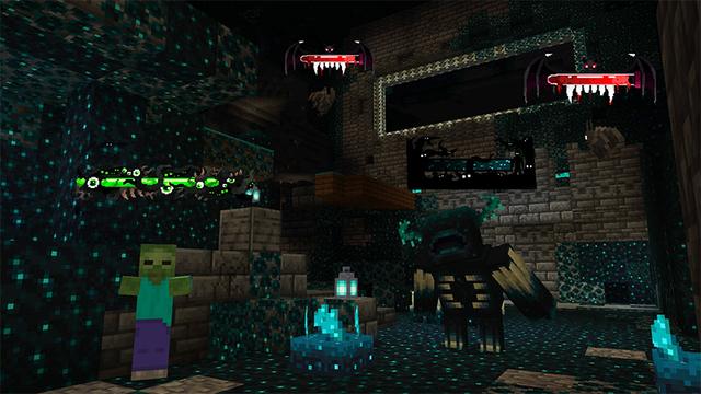 Screenshot of the Minecraft Bedrock Marketplace product Health Bars Pro Add-On created by Dalibu Studios.