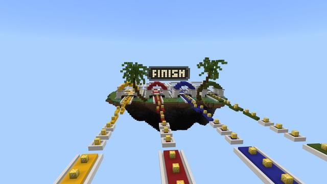 Screenshot of the Minecraft Bedrock Marketplace product Luckyblock Race created by Dalibu Studios.