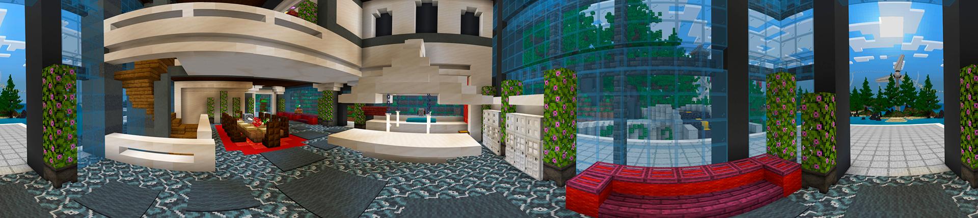 Panorama of the Minecraft Bedrock Marketplace product Mansion For Rich People created by Dalibu Studios.