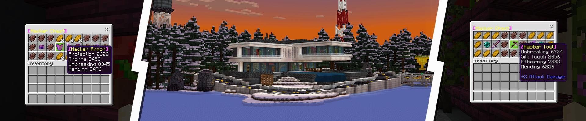 Panorama of the Minecraft Bedrock Marketplace product Modern Villa created by Dalibu Studios.