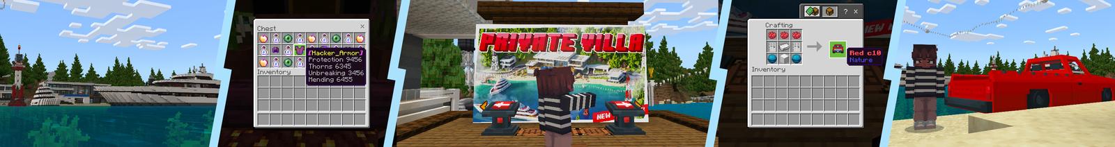 Panorama of the Minecraft Bedrock Marketplace product Private Villa created by Dalibu Studios.