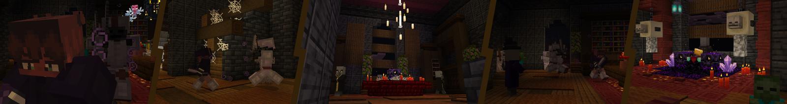Panorama of the Minecraft Bedrock Marketplace product The Spooky Mansion Secret created by Dalibu Studios.