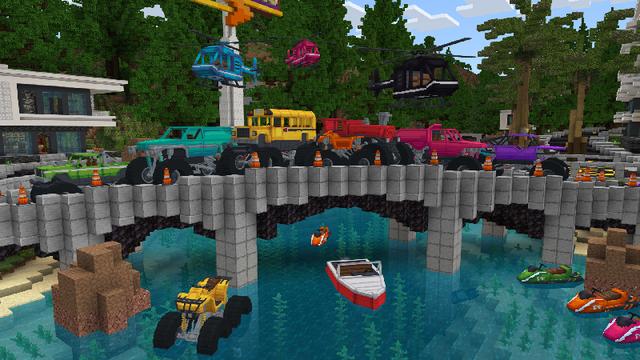 Screenshot of the Minecraft Bedrock Marketplace product Vehicles Add-On created by Dalibu Studios.