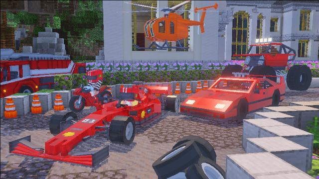 Screenshot of the Minecraft Bedrock Marketplace product Vehicles Add-On created by Dalibu Studios.