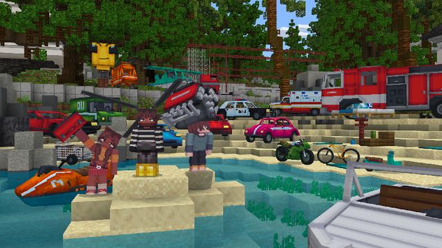 Screenshot of the Minecraft Bedrock Marketplace product Vehicles Add-On created by Dalibu Studios.