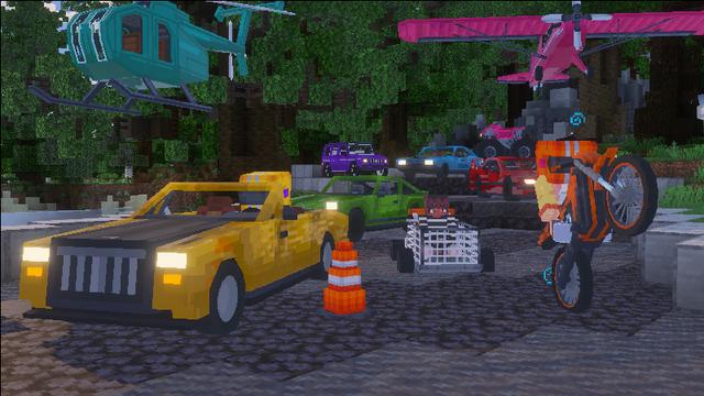 Screenshot of the Minecraft Bedrock Marketplace product Vehicles Add-On created by Dalibu Studios.