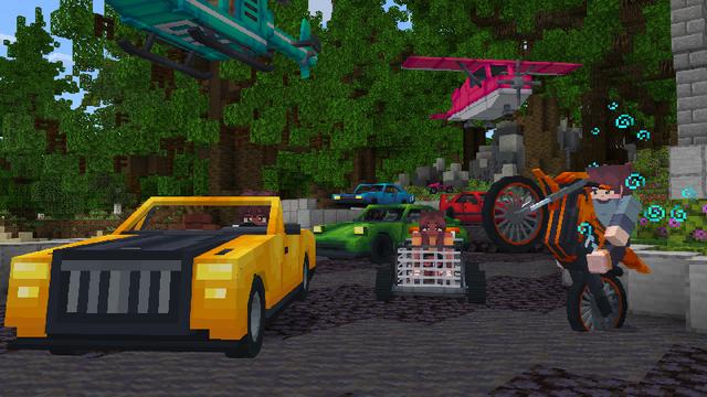Screenshot of the Minecraft Bedrock Marketplace product Vehicles Add-On created by Dalibu Studios.