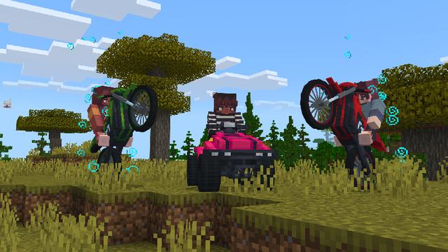 Screenshot of the Minecraft Bedrock Marketplace product Vehicles Add-On created by Dalibu Studios.