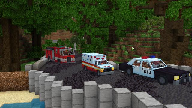 Screenshot of the Minecraft Bedrock Marketplace product Vehicles Add-On created by Dalibu Studios.