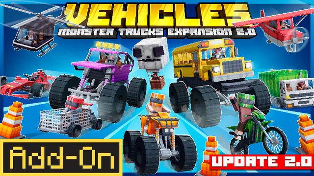Thumbnail of the Minecraft Bedrock Marketplace product Vehicles Add-On created by Dalibu Studios.