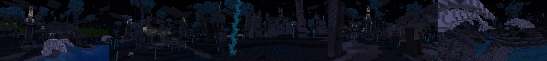 Panorama of the Minecraft Bedrock Marketplace product Warden Biome created by Dalibu Studios.