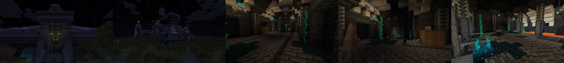 Panorama of the Minecraft Bedrock Marketplace product Warden Pyramid created by Dalibu Studios.