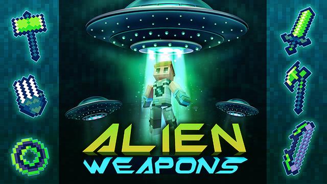 Thumbnail of the Minecraft Bedrock Marketplace product Alien Weapons created by Dark Lab Creations.