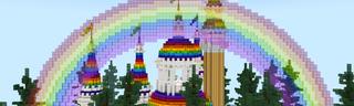 Panorama of the Minecraft Bedrock Marketplace product End of the Rainbow created by Dark Lab Creations.