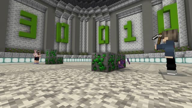 Screenshot of the Minecraft Bedrock Marketplace product Hacker Ores created by Dark Lab Creations.