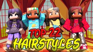 Thumbnail of the Minecraft Bedrock Marketplace product Top 22 Hairstyles created by Dark Lab Creations.