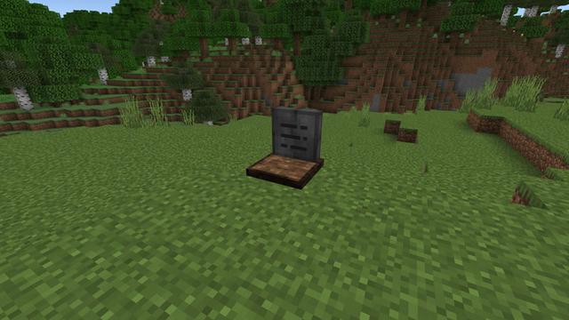 Screenshot of the Minecraft Bedrock Marketplace product Gravestone created by Darkosto.