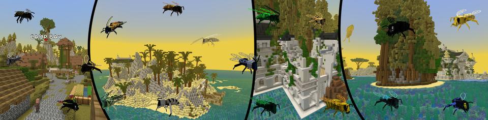 Panorama of the Minecraft Bedrock Marketplace product Bee Frenzy created by DeliSoft Studios.
