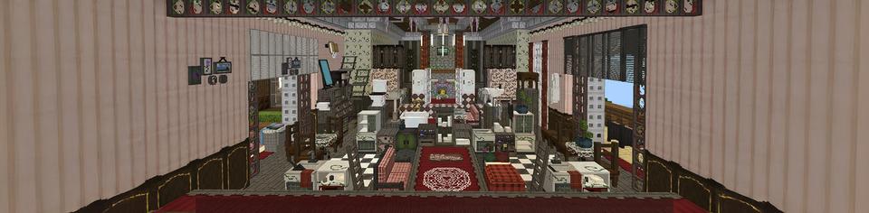 Panorama of the Minecraft Bedrock Marketplace product Cozy Living Build Set created by DeliSoft Studios.