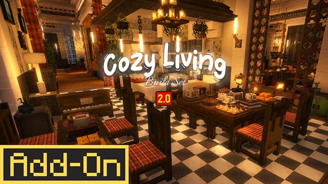 Thumbnail of the Minecraft Bedrock Marketplace product Cozy Living Build Set created by DeliSoft Studios.