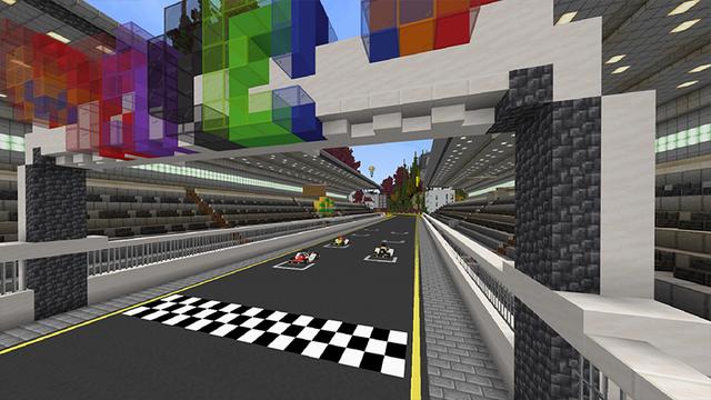 Screenshot of the Minecraft Bedrock Marketplace product Cube Kart created by DeliSoft Studios.