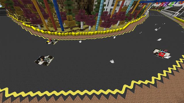 Screenshot of the Minecraft Bedrock Marketplace product Cube Kart created by DeliSoft Studios.