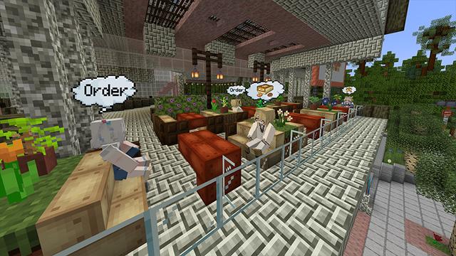 Screenshot of the Minecraft Bedrock Marketplace product Donut Store Tycoon created by DeliSoft Studios.