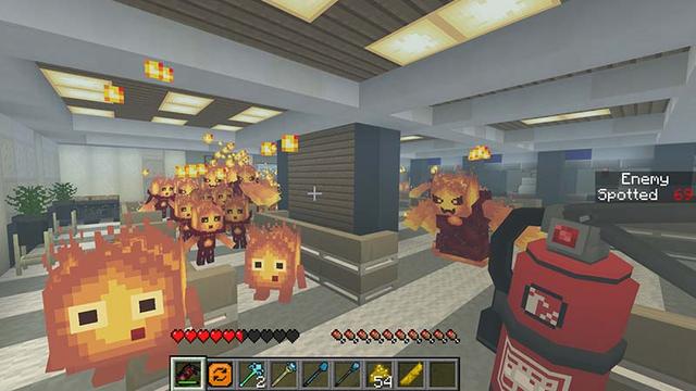 Screenshot of the Minecraft Bedrock Marketplace product Firefighter created by DeliSoft Studios.