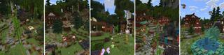 Panorama of the Minecraft Bedrock Marketplace product Food Stall Tycoon created by DeliSoft Studios.