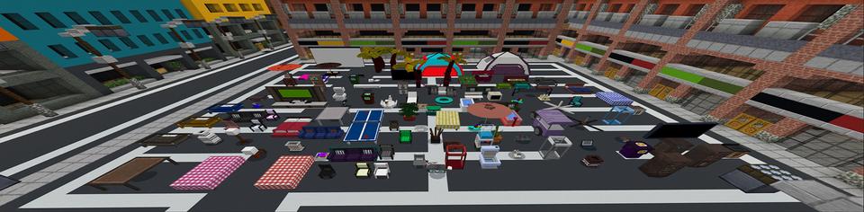 Panorama of the Minecraft Bedrock Marketplace product Furniture: Design IT created by DeliSoft Studios.