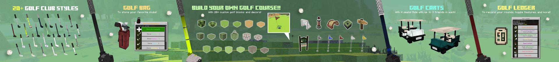 Panorama of the Minecraft Bedrock Marketplace product Golf Expansion Pack created by DeliSoft Studios.