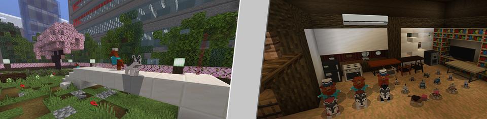 Panorama of the Minecraft Bedrock Marketplace product House Pets created by DeliSoft Studios.