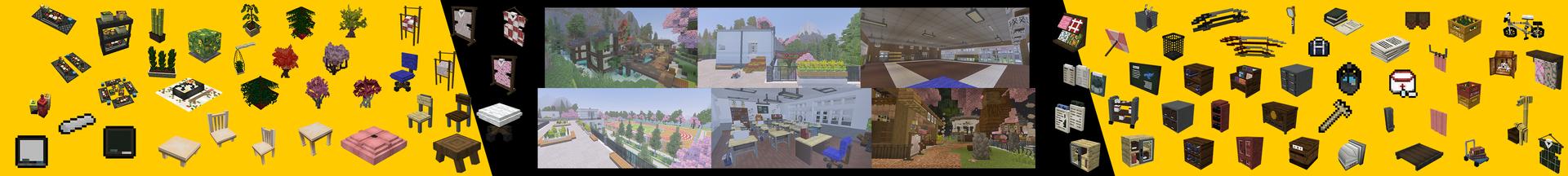 Panorama of the Minecraft Bedrock Marketplace product Japanese Gakkuo created by DeliSoft Studios.