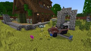 Screenshot of the Minecraft Bedrock Marketplace product Lawn Mowing Simulator created by DeliSoft Studios.