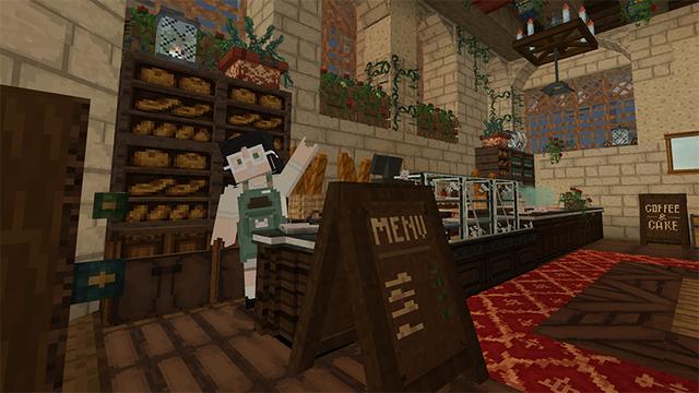 Screenshot of the Minecraft Bedrock Marketplace product Luxurious Cafe created by DeliSoft Studios.