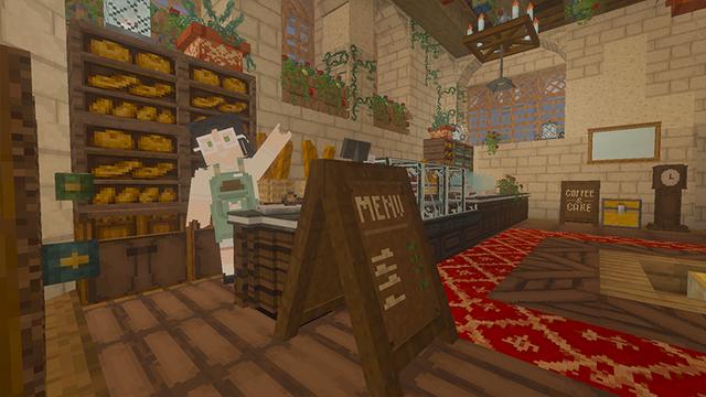 Screenshot of the Minecraft Bedrock Marketplace product Luxurious Cafe created by DeliSoft Studios.