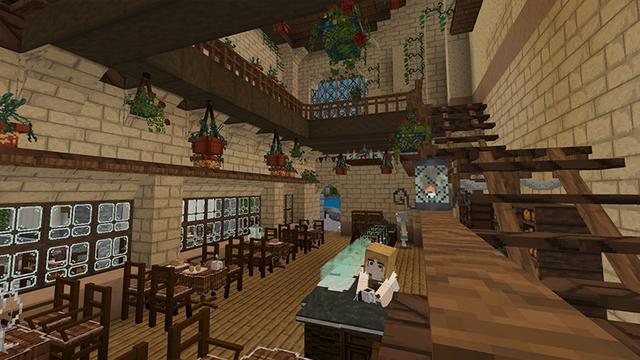 Screenshot of the Minecraft Bedrock Marketplace product Luxurious Cafe created by DeliSoft Studios.